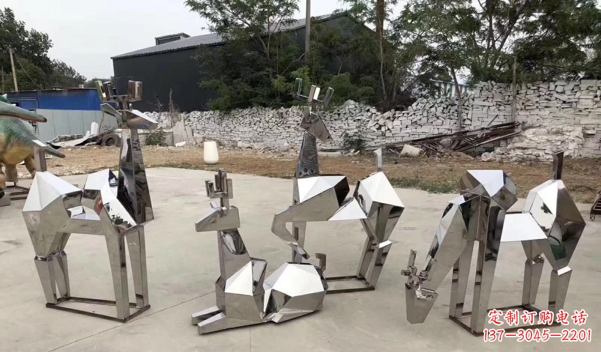 商丘精美不锈钢梅花鹿雕塑