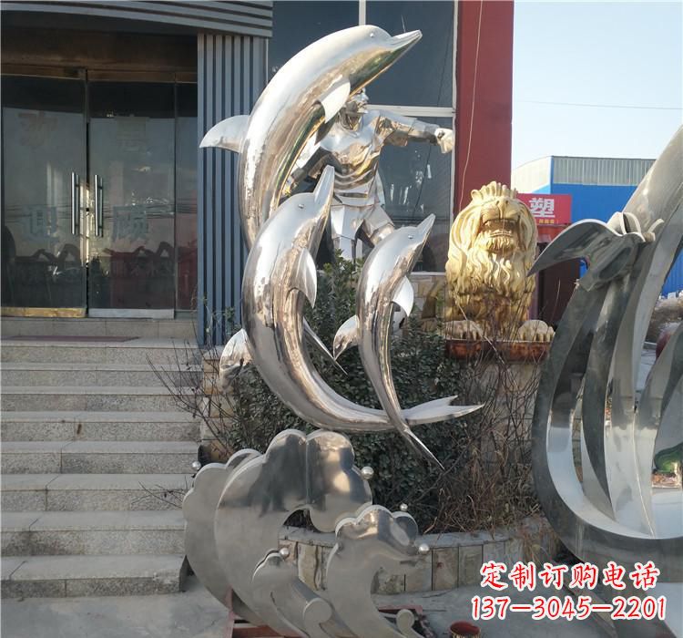 商丘不锈钢海豚雕塑——精美外观,传递环保理念