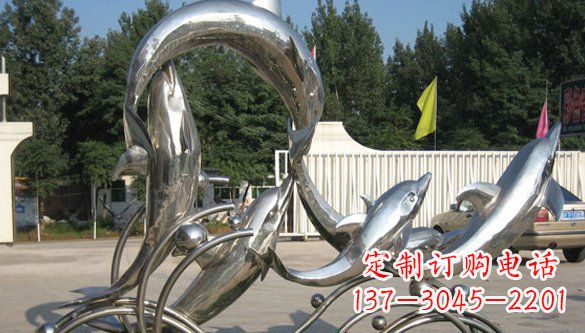 商丘不锈钢海豚雕塑精美雕刻展现海洋之美