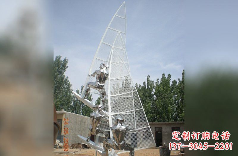 商丘不锈钢帆船雕塑精美的艺术品