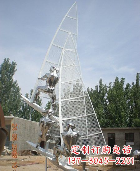 商丘海上航行不锈钢帆船雕塑