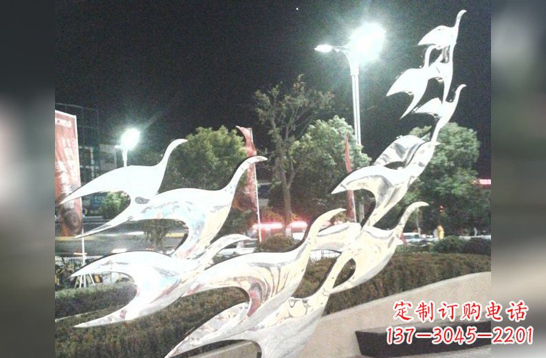 商丘不锈钢大雁雕塑一种高雅的艺术美学