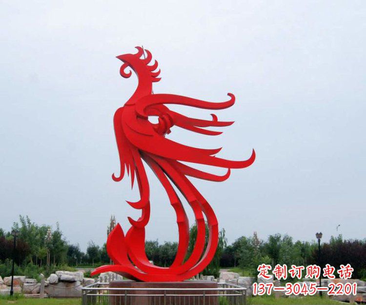 商丘精美凤凰雕塑点亮凤凰公园