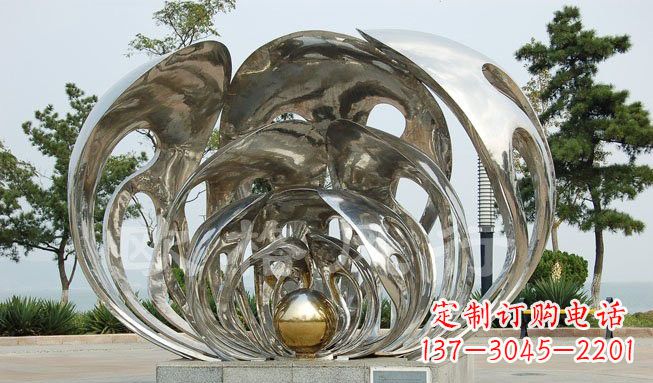 商丘不锈钢贝壳珍珠雕塑艺术的融合