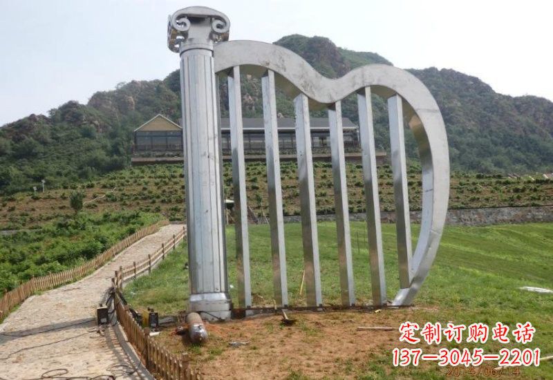 商丘不锈钢竖琴雕塑一曲轻柔的旋律