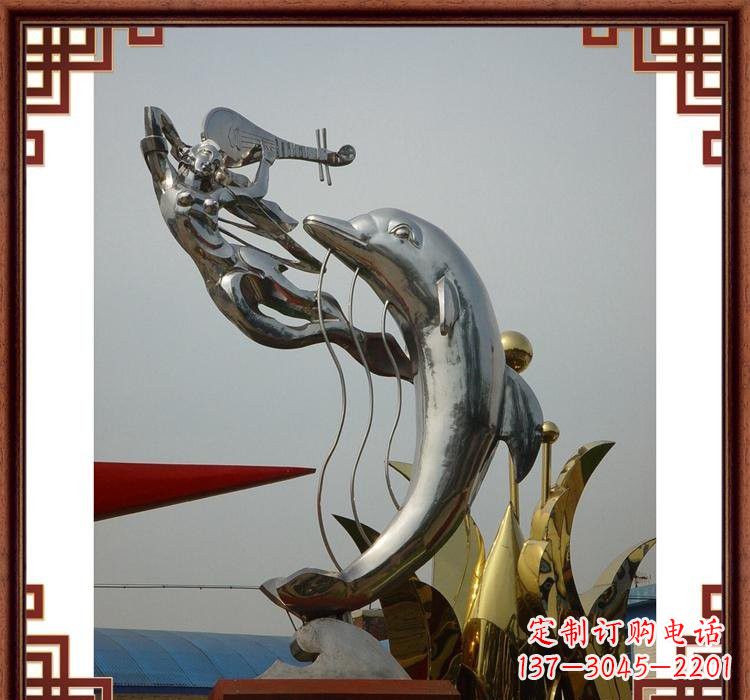 商丘不锈钢海豚雕塑——美丽的海洋艺术