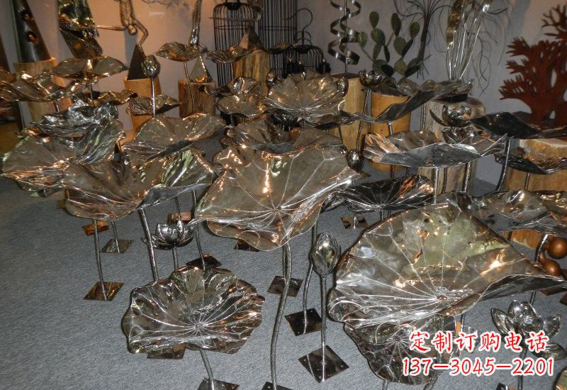 商丘不锈钢荷叶雕塑——缔造美丽公园