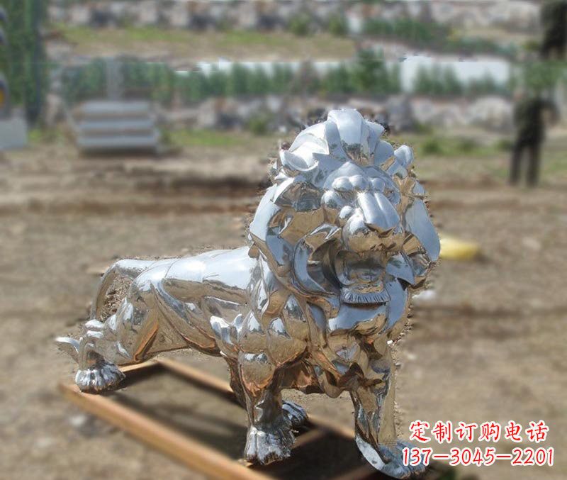 商丘不锈钢雕刻的狮子