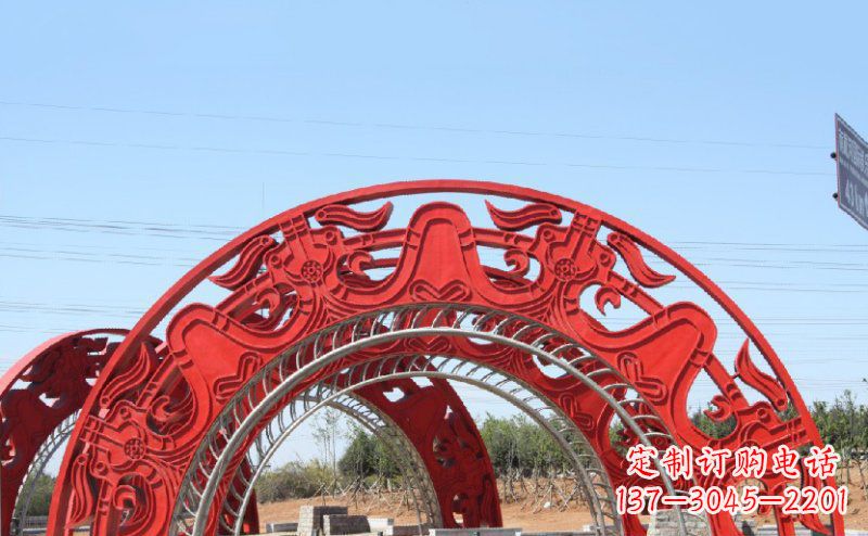 商丘不锈钢拱门雕塑美丽的艺术精品