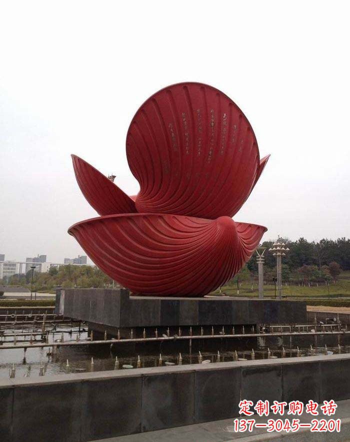 商丘不锈钢贝壳喷泉雕塑——海洋之美无限