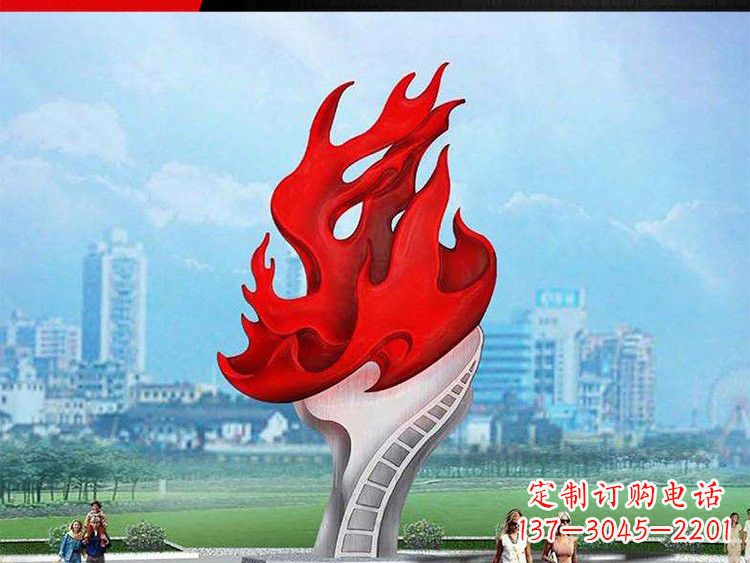 商丘不锈钢火炬雕塑——激发民族自信的象征