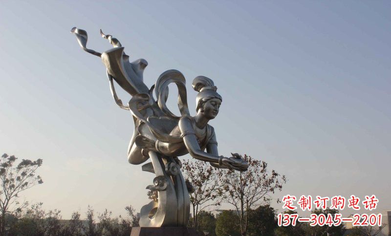 商丘不锈钢蟠桃仙女雕塑美丽的传说