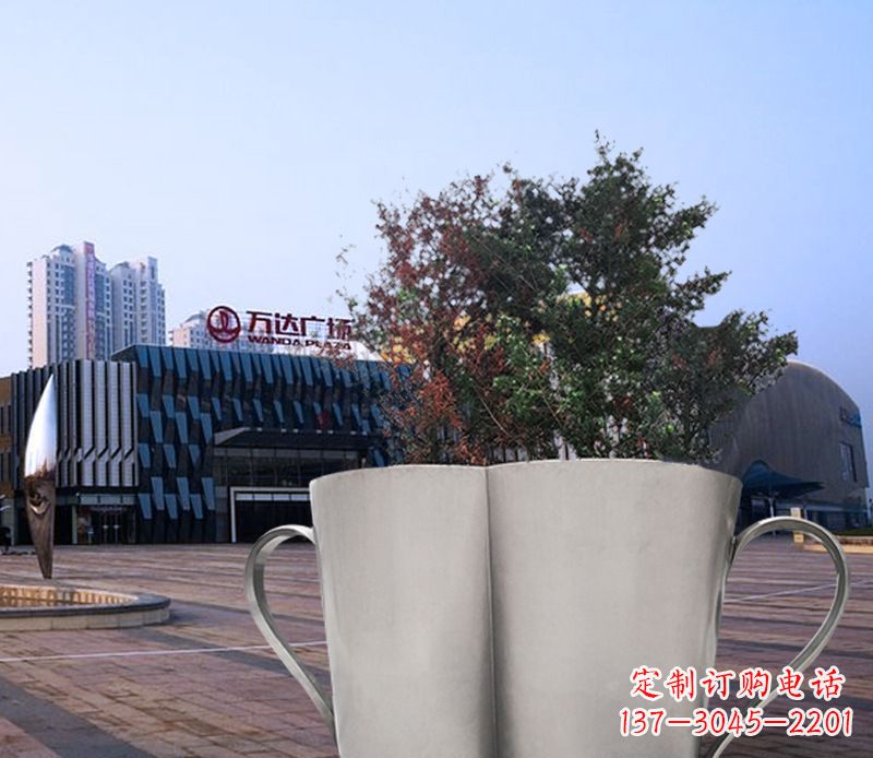 商丘不锈钢花盆雕塑带来精致的艺术感受