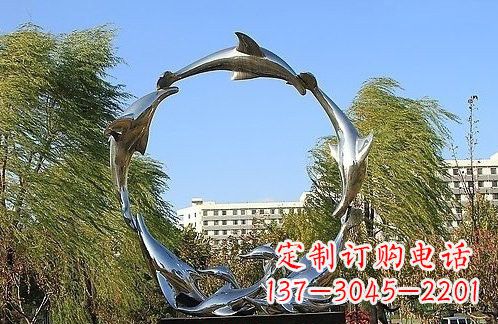 商丘不锈钢海豚雕塑美的化身