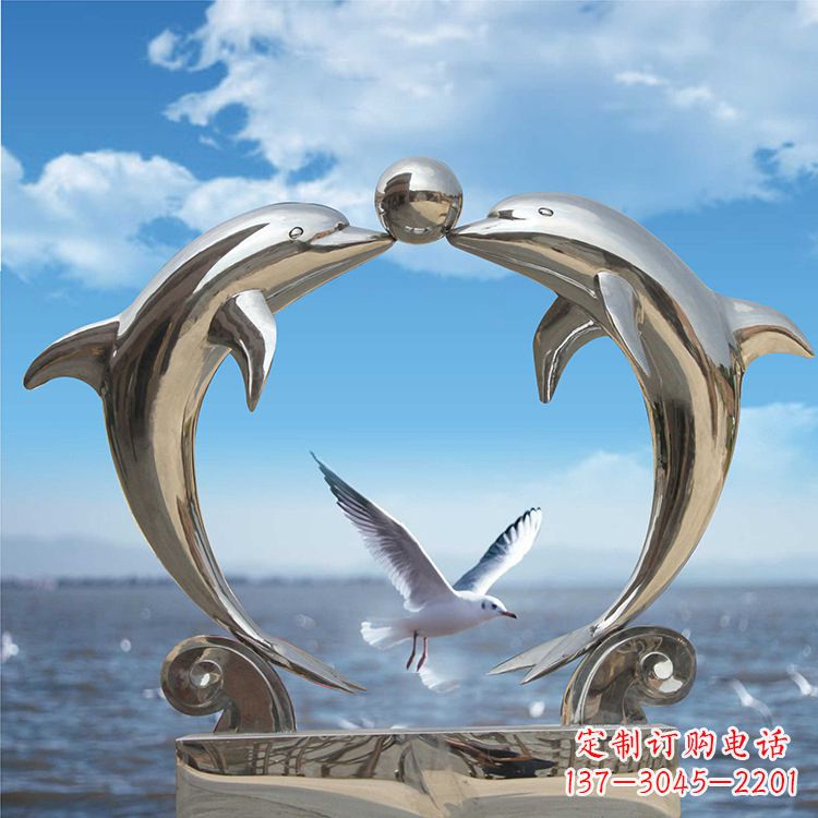 商丘不锈钢海豚雕塑精美的海洋之美