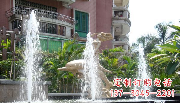 商丘不锈钢海豚喷泉雕塑精美的海洋艺术
