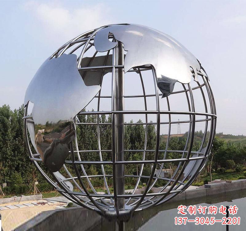 商丘不锈钢户外地球仪雕塑一件既美观又能提醒人们环保的艺术品