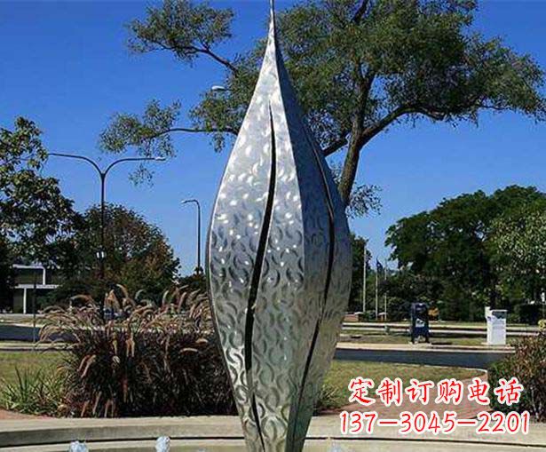 商丘不锈钢花骨朵喷泉雕塑精致细节展现精美艺术