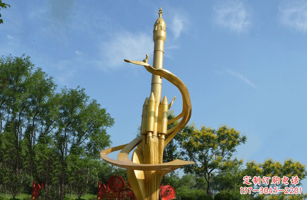 商丘火箭飞向蓝天不锈钢火箭广场景观雕塑