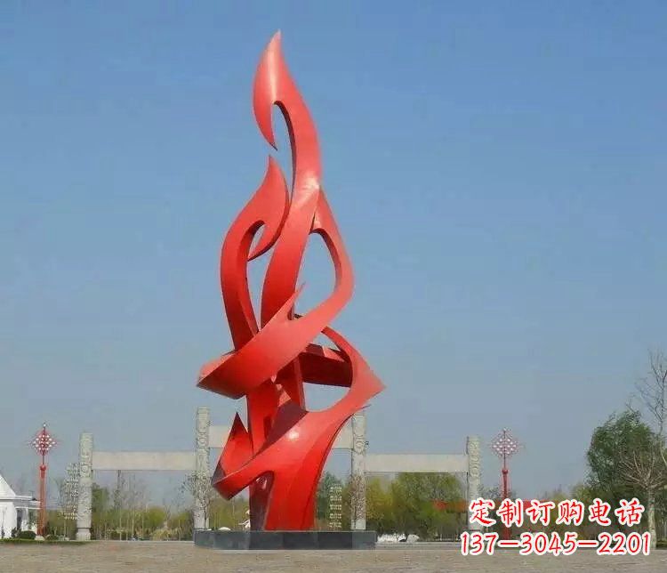 商丘火苗雕塑点缀城市景观