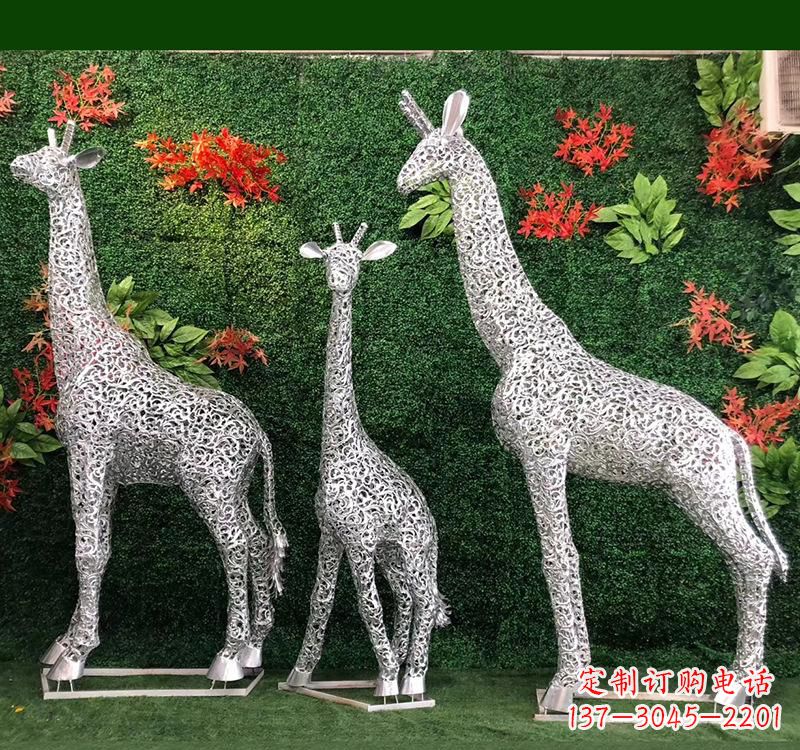 商丘不锈钢长颈鹿雕塑艺术与美的完美结合