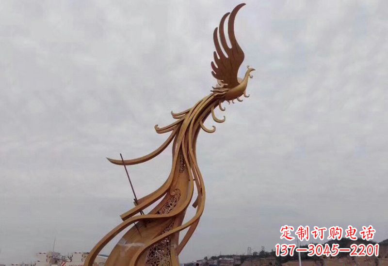 商丘不锈钢凤凰雕塑精致美观