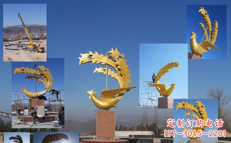 商丘凤凰金色雕塑——展现凤凰之美