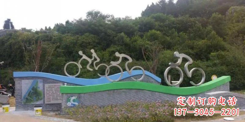 商丘不锈钢自行车雕塑——给景区增添一抹绚烂