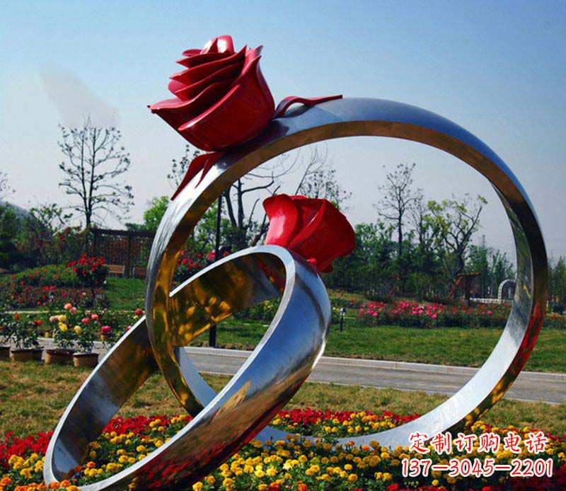 商丘不锈钢玫瑰戒指精美的艺术品