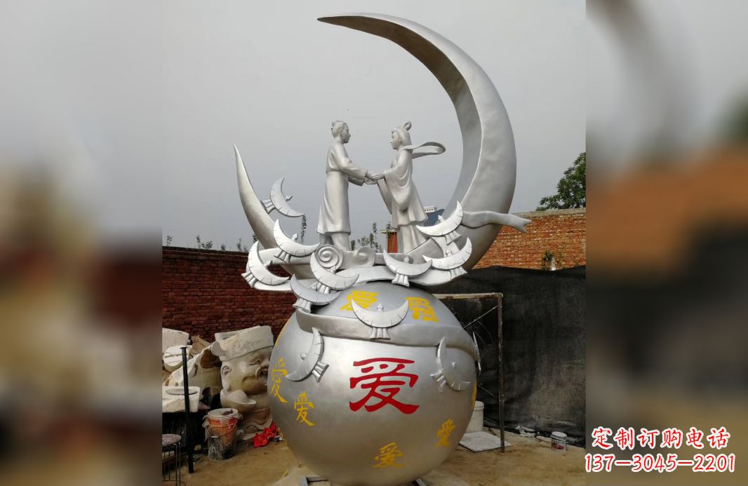 商丘不锈钢牛郎织女雕塑爱情永存