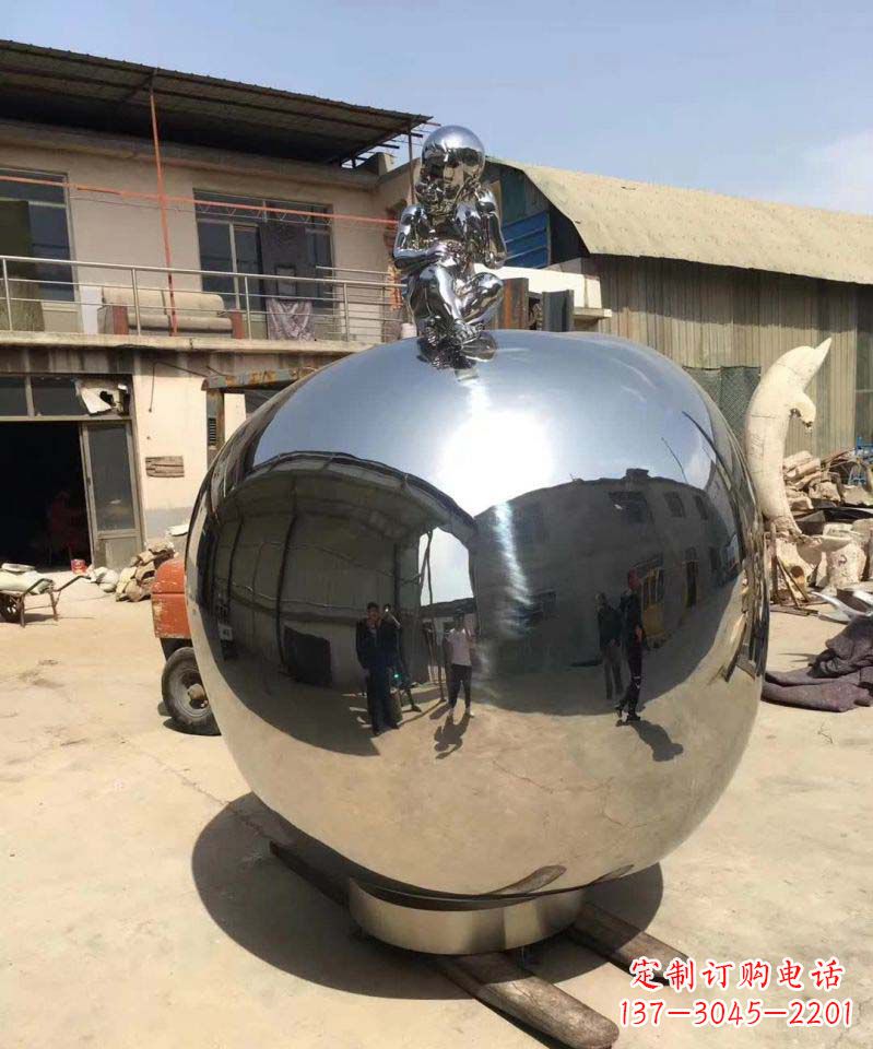 商丘精美不锈钢苹果雕塑