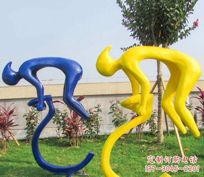 商丘不锈钢骑自行车广场景观雕塑——给城市带来活力