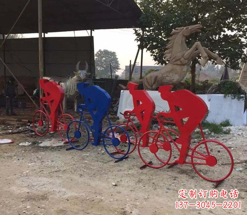 商丘不锈钢骑自行车雕塑一种经典的艺术形式