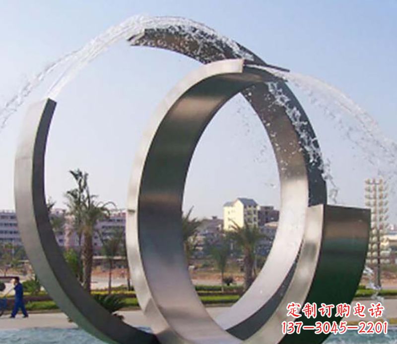 商丘不锈钢情侣戒指雕塑象征爱情的永恒之物