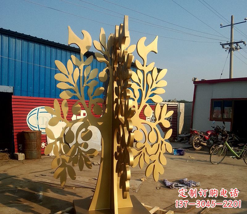 商丘不锈钢树叶园林景观雕塑——美妙绝伦的艺术之作