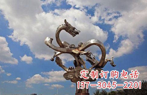 商丘不锈钢双龙戏珠雕塑——千古传说的艺术瑰宝