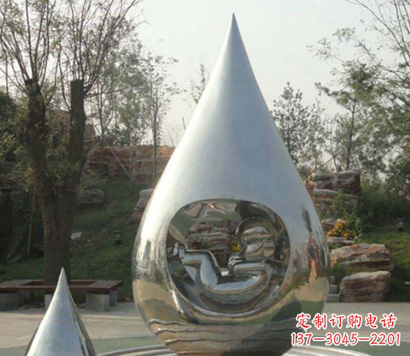 商丘不锈钢水滴雕塑精致简约的艺术之美