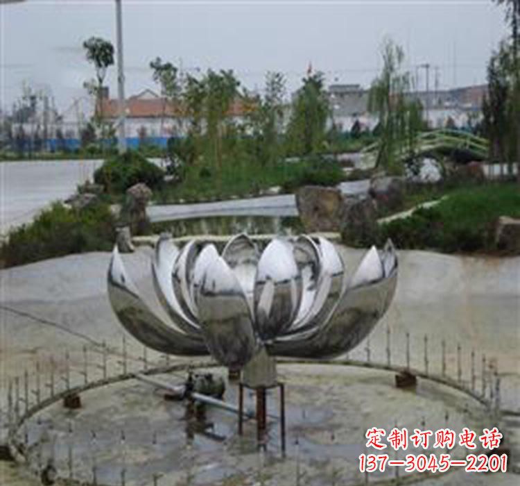 商丘不锈钢荷花雕塑营造美丽水景