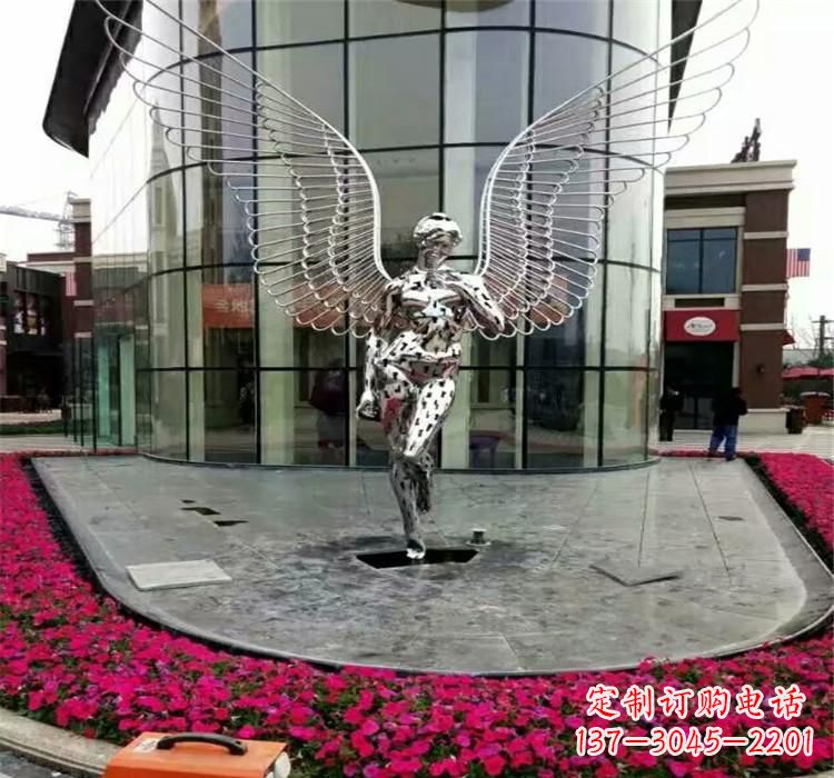 商丘不锈钢天使雕塑传递着爱的美丽