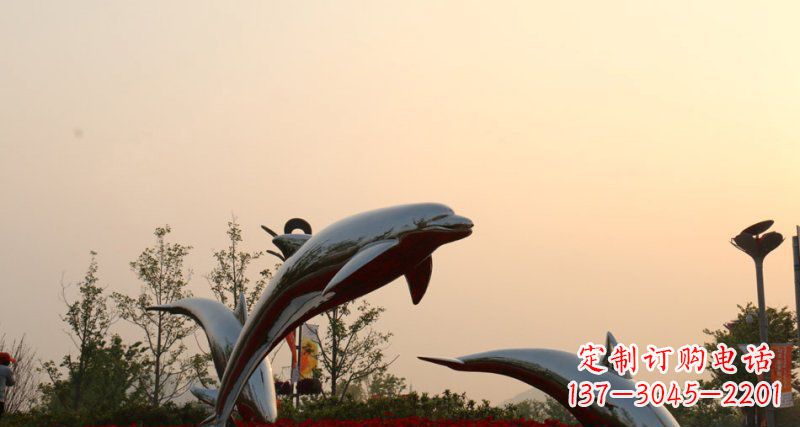 商丘不锈钢海豚雕塑跳跃的美丽
