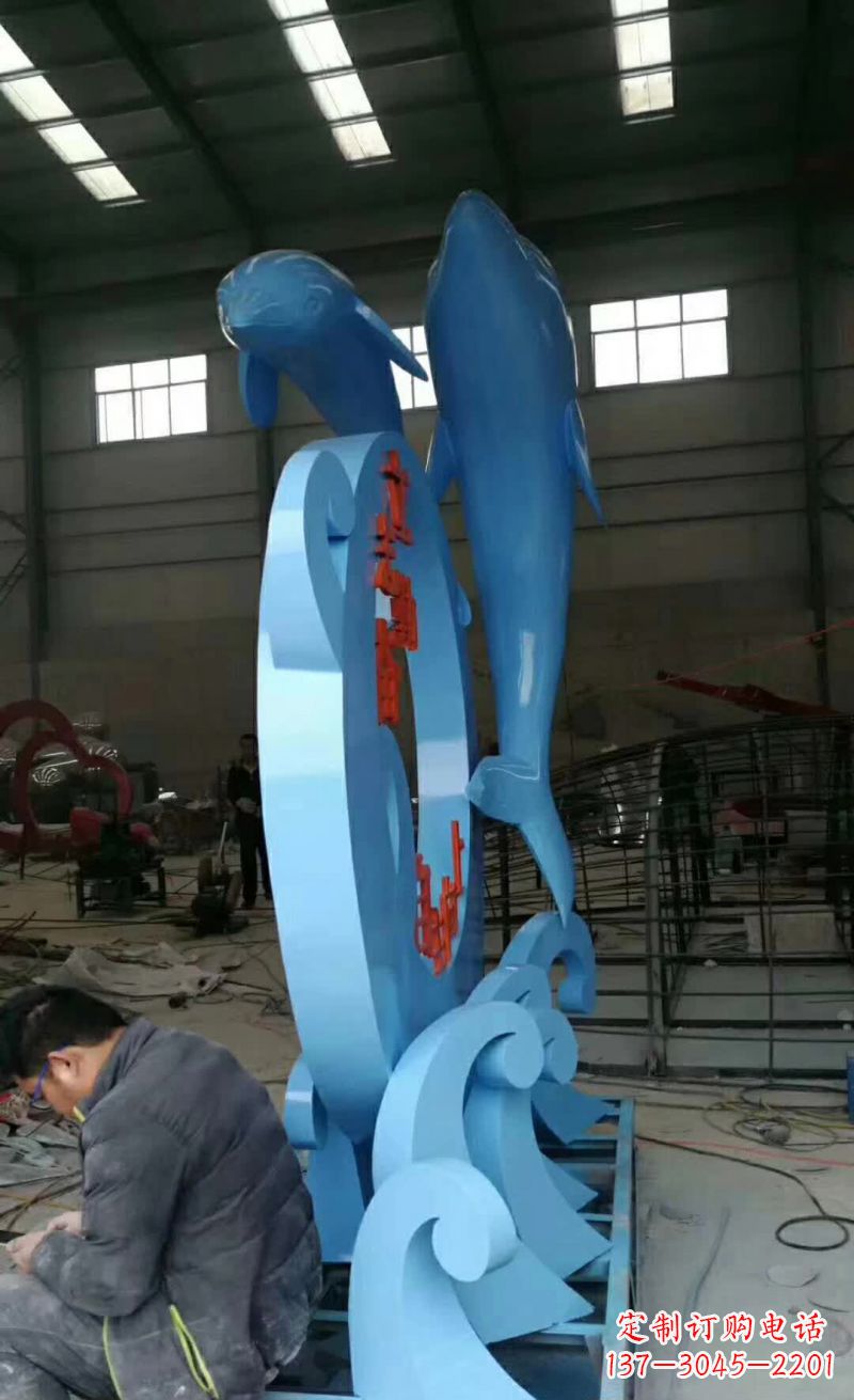 商丘不锈钢海豚雕塑精致优雅的艺术品