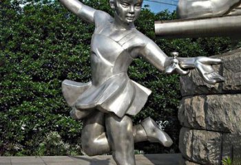 商丘儿童雕塑不锈钢跳舞人物