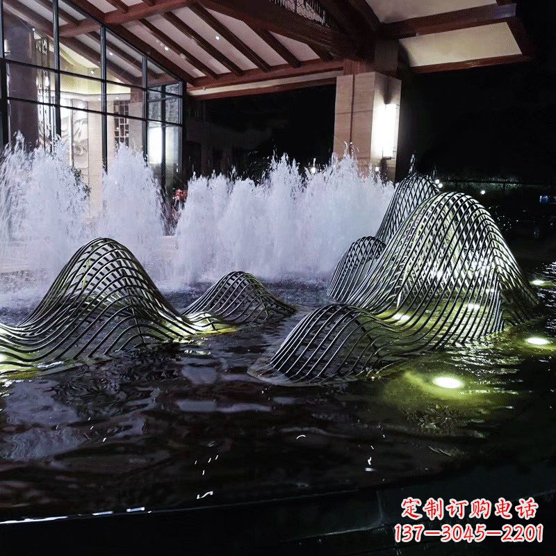 商丘不锈钢铁艺水景假山精美雕塑艺术