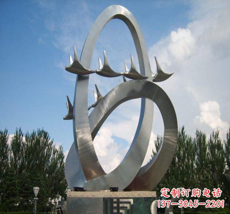 商丘大雁飞翔——不锈钢现代大雁雕塑