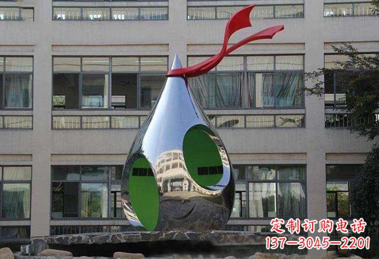商丘不锈钢校园水滴雕塑