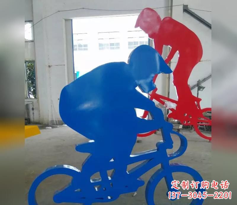 商丘不锈钢运动骑·精美自行车雕塑