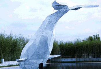 商丘大型公园景区园林动物景观雕塑不锈钢网格鲸鱼