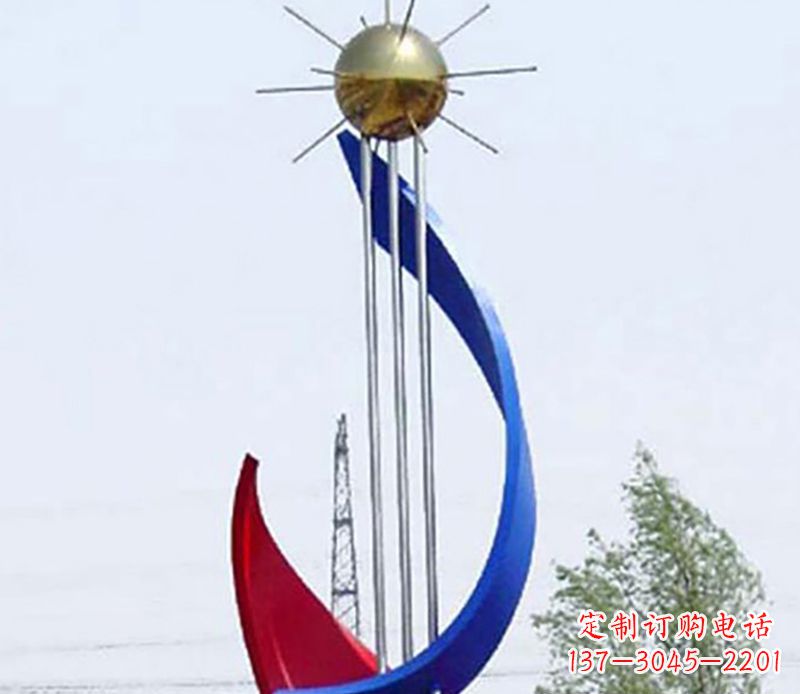 商丘流动的美——不锈钢飘带雕塑