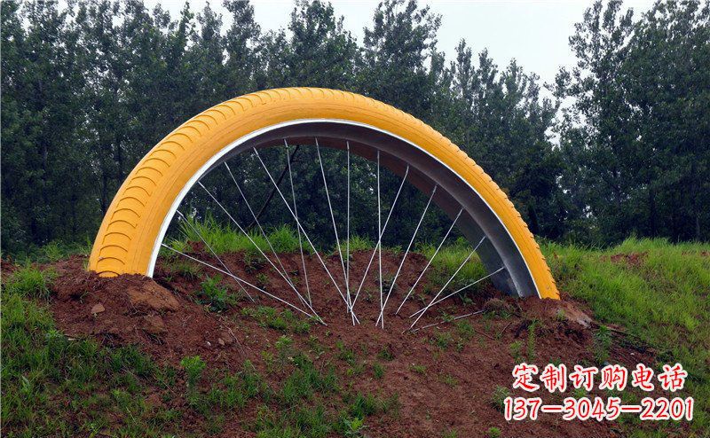 商丘不锈钢自行车雕塑——景观美化的象征