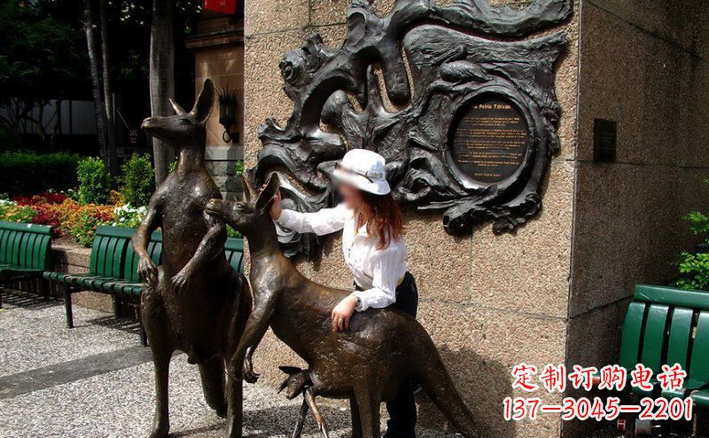 商丘袋鼠雕塑——装点步行街的美丽风景